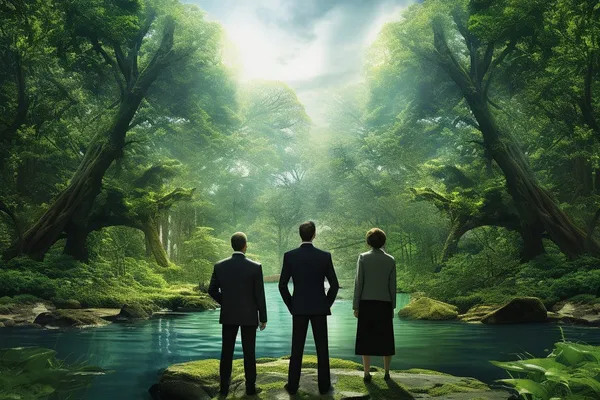 Corporate enlightenment - amazing team in nature